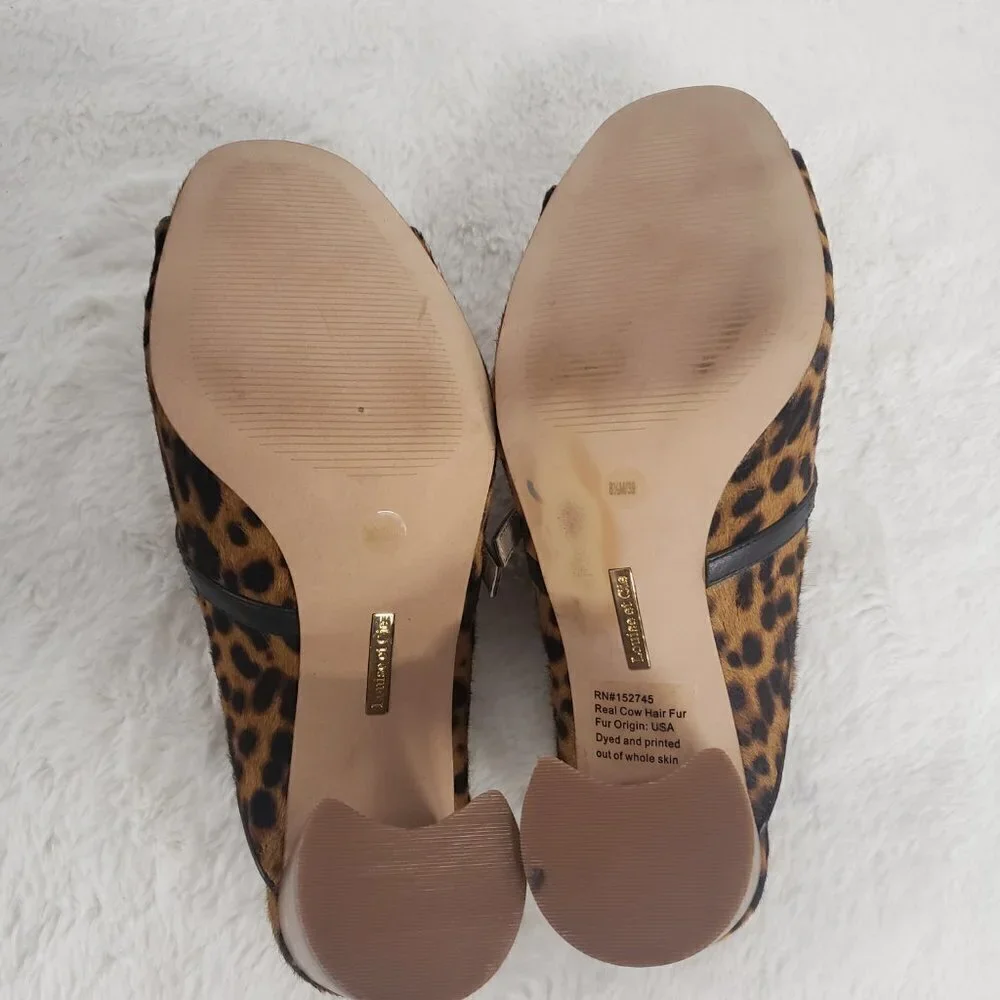 Louise Et Cie Kimba Sandals Brown Leopard Fur 8.5